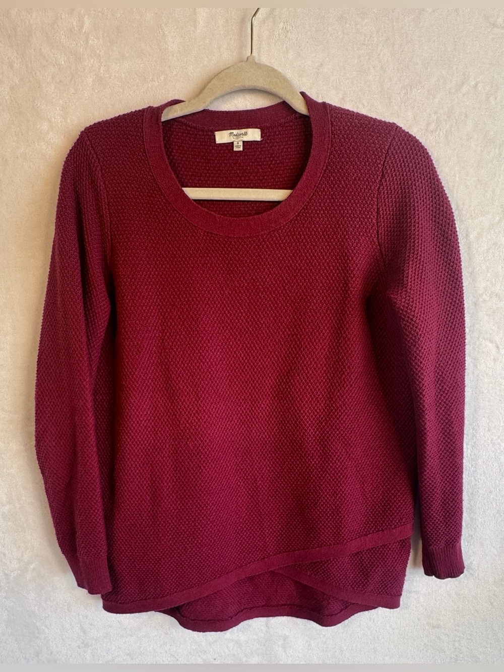 Madewell Women's Crewneck Textured Sweater - Burgundy